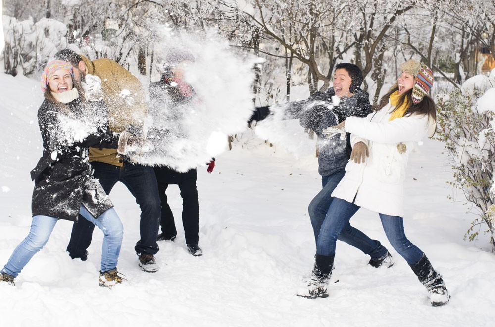 打雪仗图片