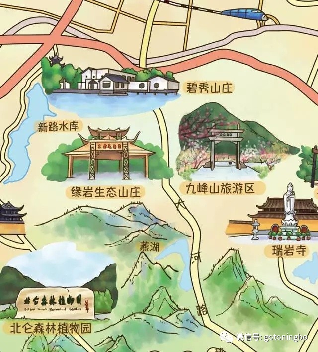 朱家尖,普陀山,六横岛,桃花岛,金塘岛及象山,东钱湖划入北仑旅游地图