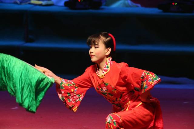 图为:全国小童星王佳妮表演舞蹈《映山红》