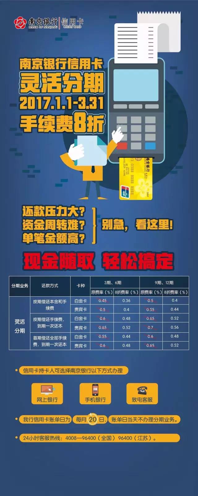 南京银行信用卡任性刷!费率低至0