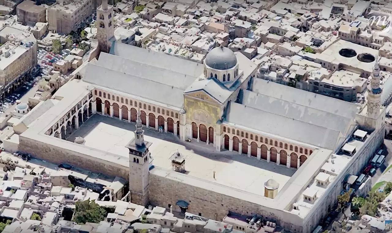 正文  ▲3d模型里的神庙 伊斯兰文明——位于大马士革的倭玛亚清真寺