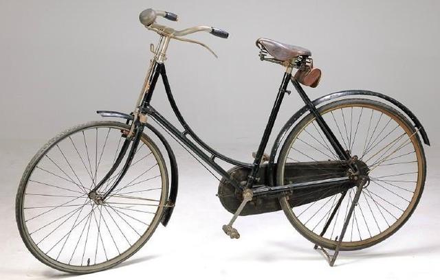 爆笑gif:1911年,溥仪(皇上)的英国产的"三枪牌"自行车