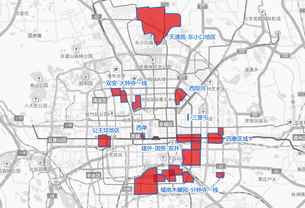 警方提示    周末拥堵区域城东国贸-双井一线与城南分钟寺-木樨园一线