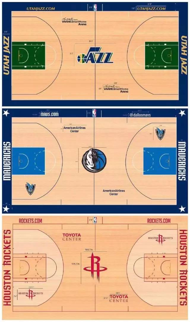 NBA各球队球馆的地板,你认为最好看的地板是