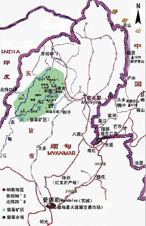 缅甸翡翠产地地图图片