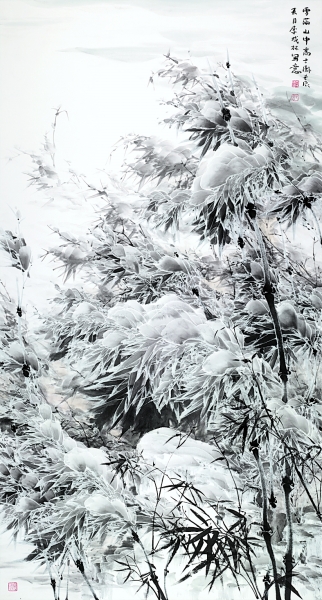 老城初雪(中国画) 姜恩莉塞北风光(中国画) 吴 磊相依(中国画)刘彩霞