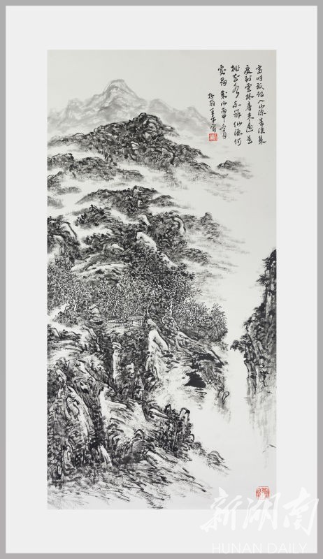 泼墨山水寄情天下"大风堂"师生八人画展湘潭开幕