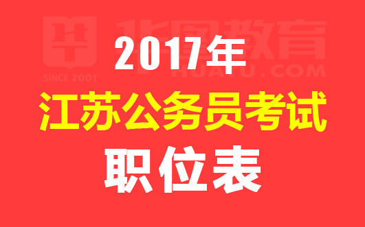 2017江苏公务员考试职位表 职位表下载[开通查