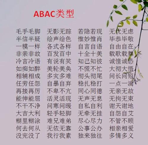 小学常考成语 AABB ABAB ABAC ABB 请收藏