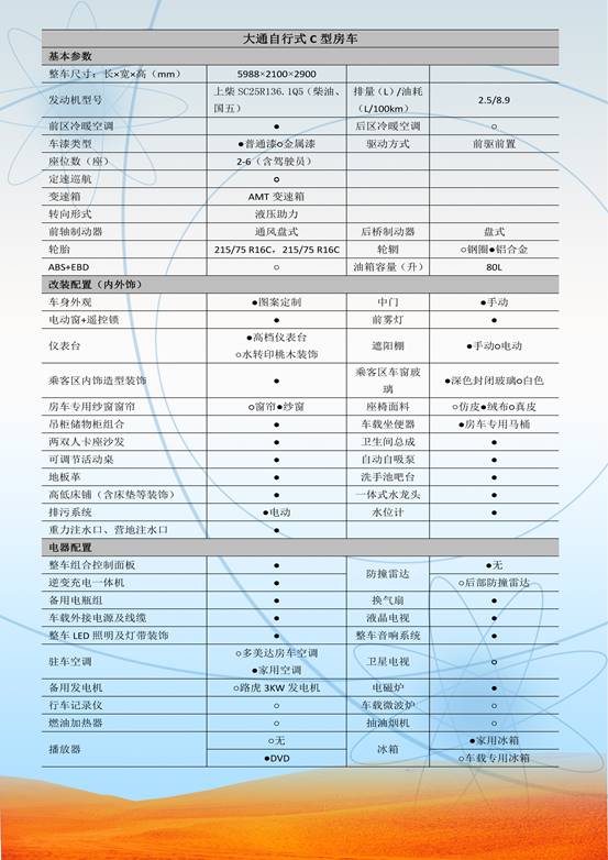 厦门佳乐房车新品推荐:大通c型房车