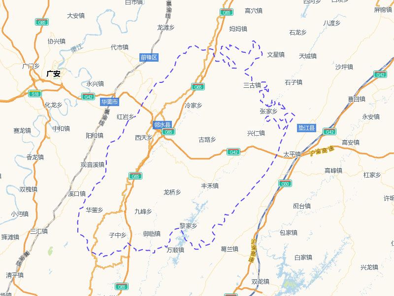 县,长寿区,渝北区接壤,西,北分别与华蓥市,前锋区,达州市大竹县相连