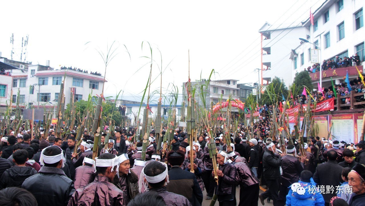 com从江县东朗镇第二节苗歌会暨孔明山艺术节在东朗镇政府门前广场拉