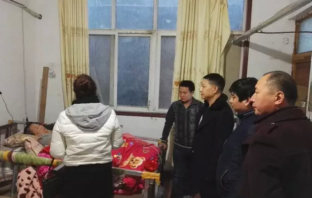 卫辉市后河中学校友会代表李新雷,王学成,李俊方,魏玉英,李建华,任江