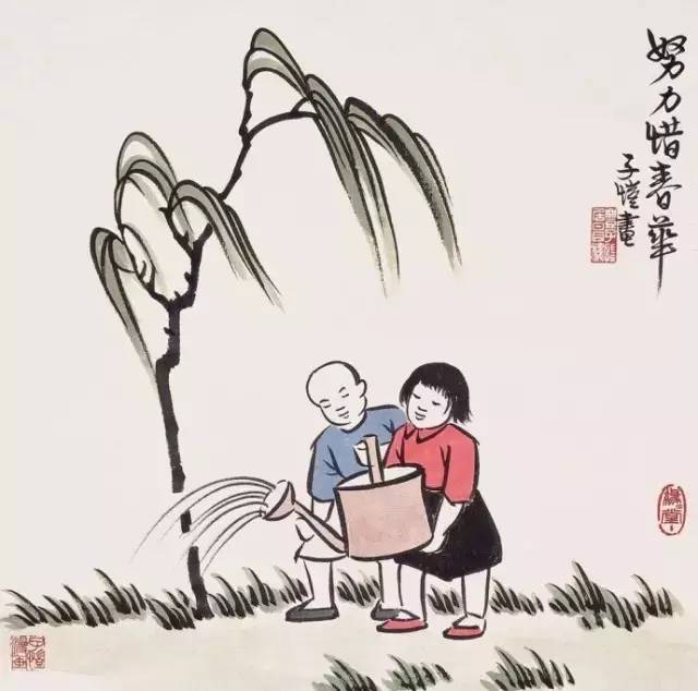 丰子恺漫画100幅,含蓄人间情味