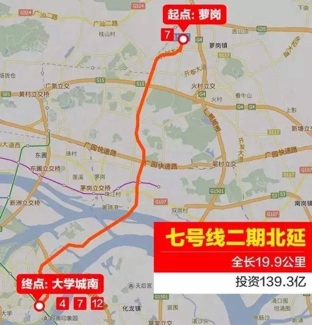 11个站!7号线二期站点曝光(可与6条线路换乘)