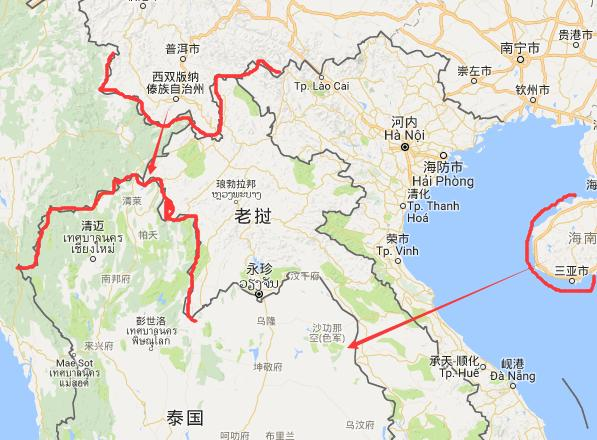 中国大陆距离泰国最近的城市