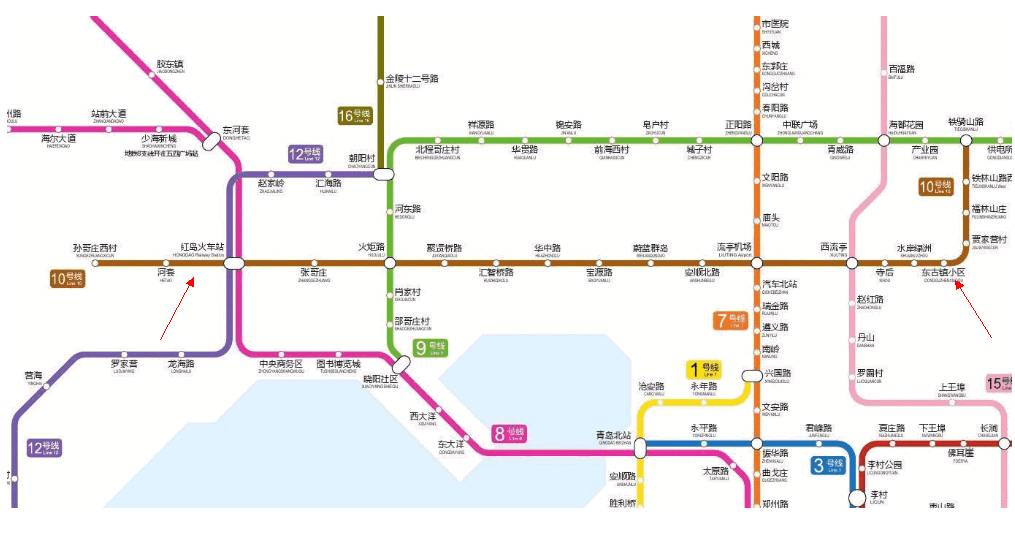 青岛地铁9号线(规划)起点站为晓阳社区站,终点站为后金社区站,全程共