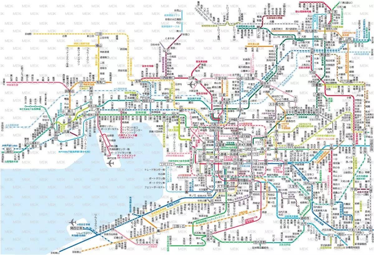 图7-2 京阪神都市圈轨道线路示意图图7-1 京阪神都市圈轨道交通发展