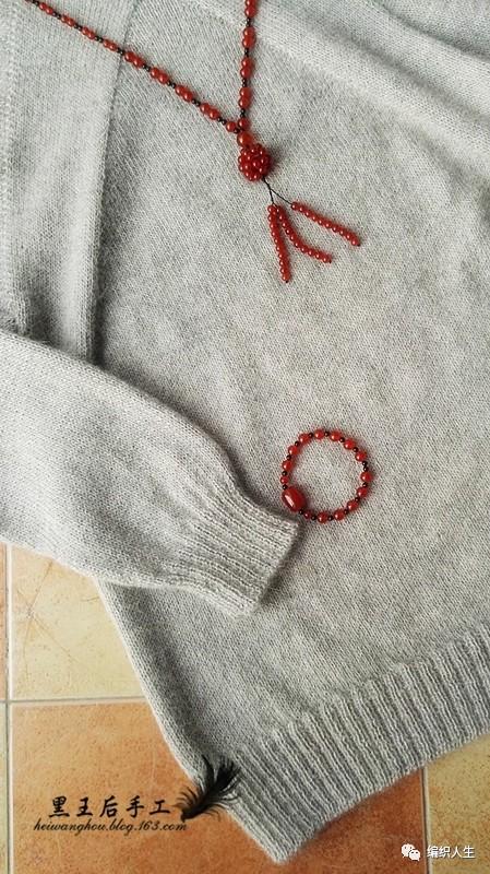 从上往下织半高领毛衣,这么织 平针也精彩!