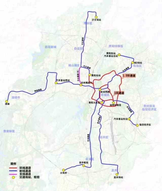 贵阳brt快速公交b1,b2,b3线路 b1线路:贵阳北站—贵阳北站