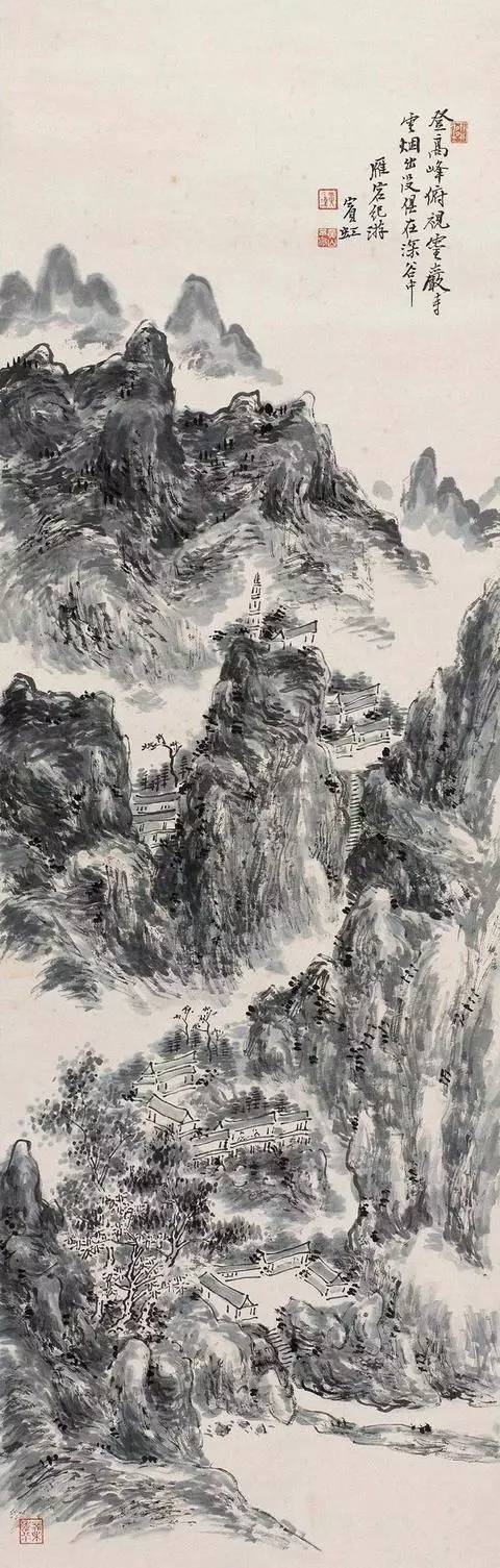 黄宾虹山水画,黑密厚重,黑里透亮