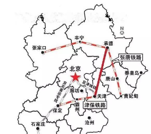 津承高铁起自天津市,经宝坻,蓟县,遵化至承德市,线路全长约253公里