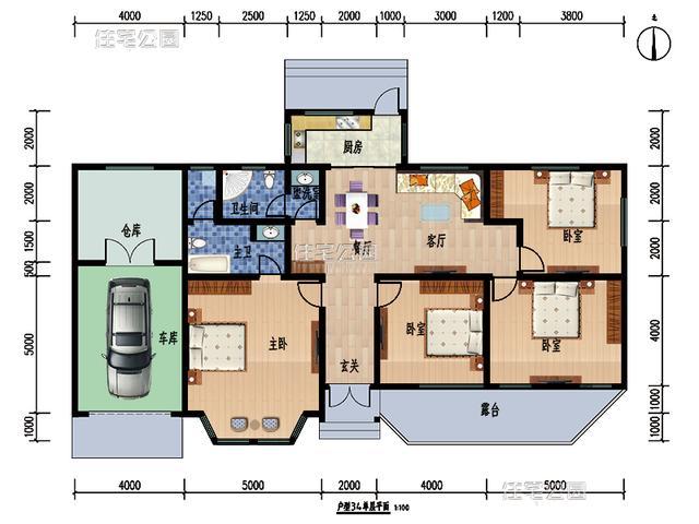 10套新农村平房户型 火炕车库双客厅 回家建一套不