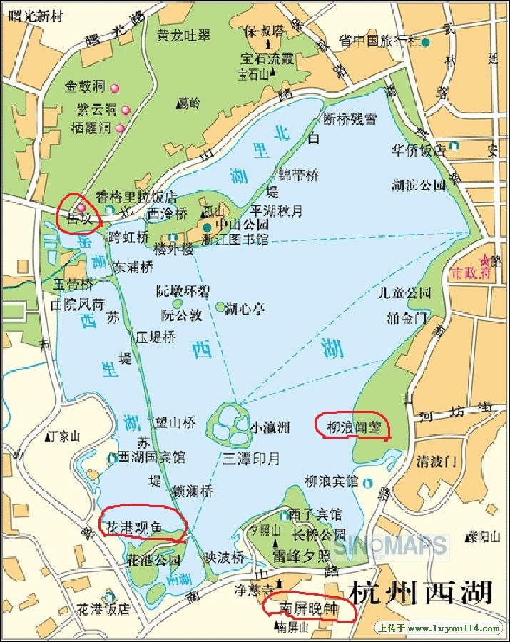 柳浪闻莺,花港观鱼,南屏晚钟.,这都是西湖十景.