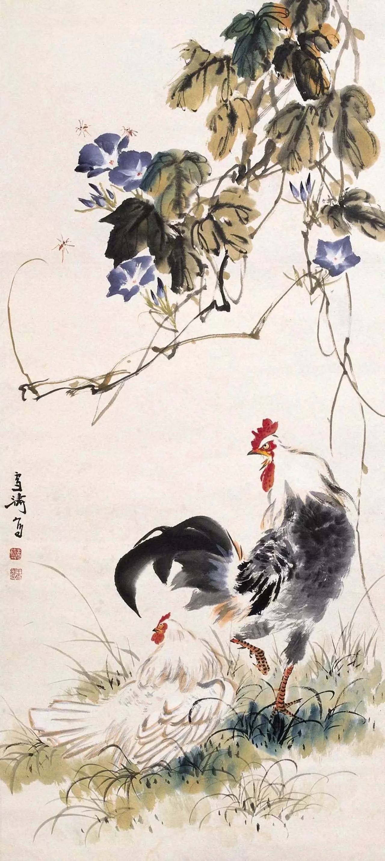 李苦禅 《鸡》 国画 1964年