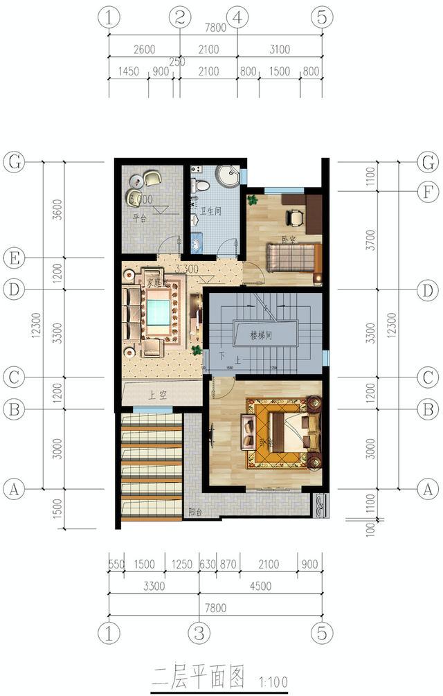 户型二: 微信公众号:住宅公园,450套农村自建房图纸,天天分享最新