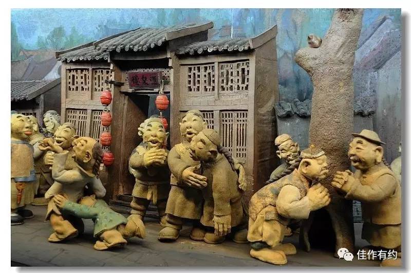 再现老城生活的中国传统泥塑作品