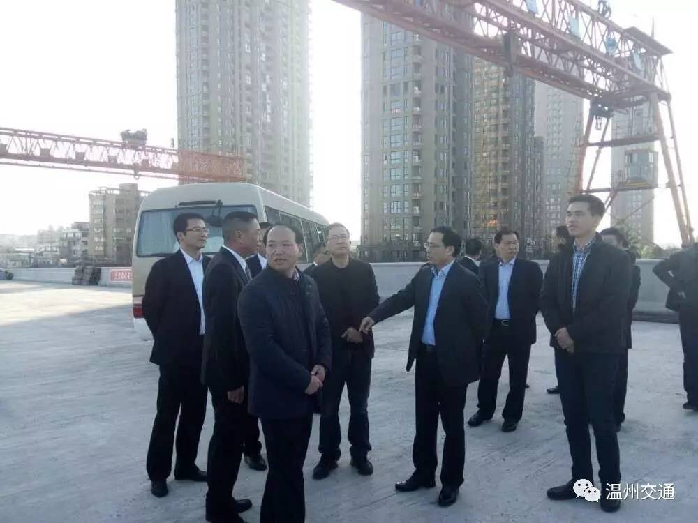 温州市委常委,常务副市长陈作荣一行视察温州龙港大桥改建工程(鳌江