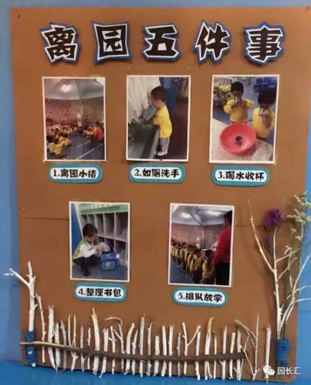 幼儿园入园和离园步骤图指示