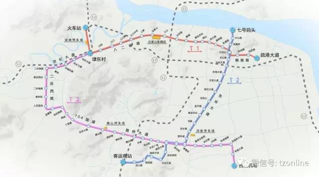 台州有轨电车一期2019年通车,71个站12个换乘枢纽都设