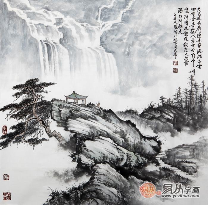 吴大恺四尺斗方山水画作品《太乙近天都》作品来源:易从网