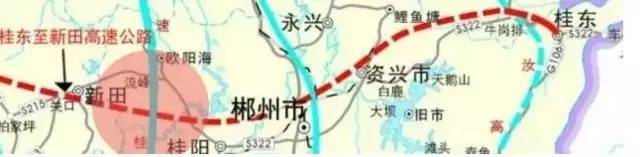 04 桂新高速公路郴州段东起桂东县寨前乡,经资兴市,苏仙区,北湖区