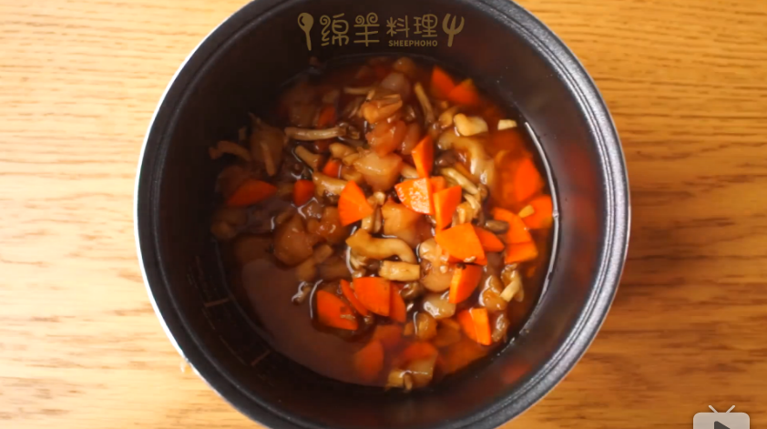 电饭煲制节后低卡美食——鸡肉蘑菇饭