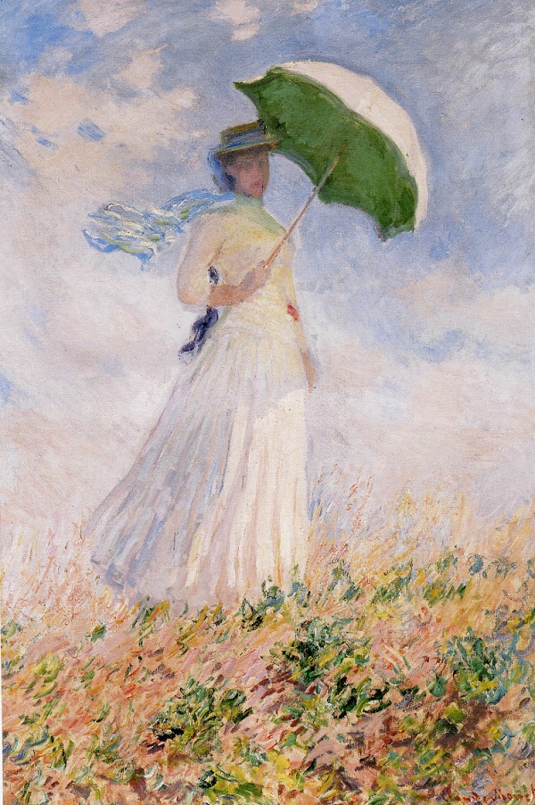 莫奈作品《撑阳伞的女人(脸朝右站)》(1886)