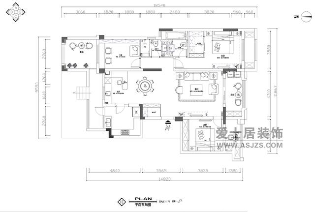 旭辉湖山源著140平简美风格样板房/装修效果图/户型图