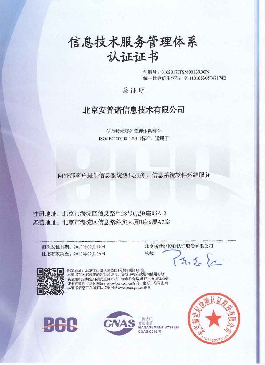 恭喜安普诺喜获ISO20000，ISO27001认证-搜狐
