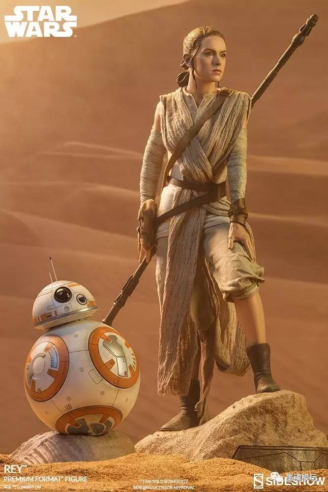 【新品】sideshow 20寸 星战7 雷伊rey & bb-8 雕像