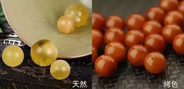 但烤色出来的蜜蜡,起初颜色会非常完美,简直就是"一气呵成".