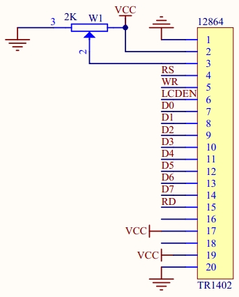 51单片机学习笔记:合并1602和12864液晶排插接口