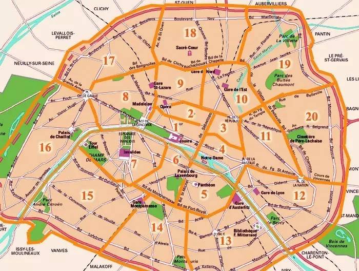 巴黎行政区划图片