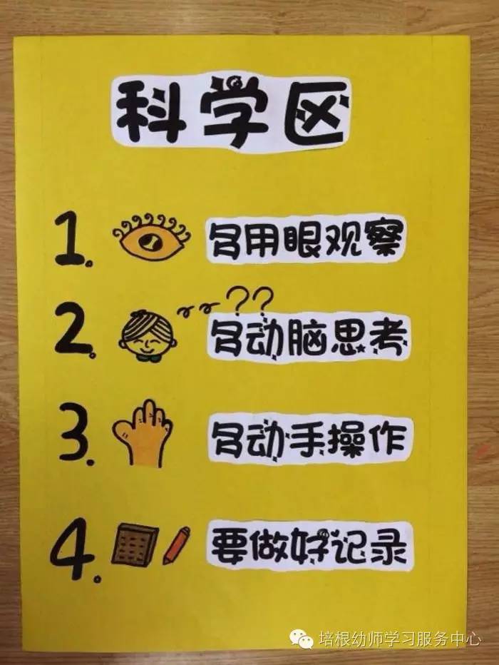 教师要为幼儿制定规则,幼儿在区角活动时才能有条不紊的进行,科学区