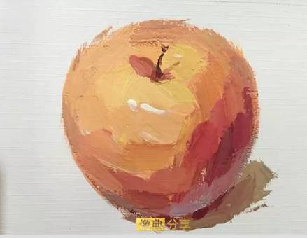 红苹果画法/丰富亮,灰,暗等几大块面是的苹果的颜色丰富,多变着重