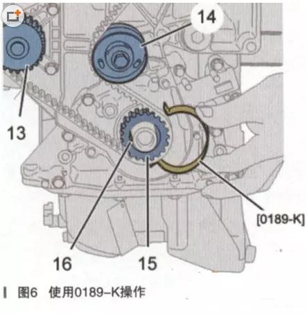 严格按照下列顺序,安装正时皮带:(5)将新正时皮带定位在曲轴小齿轮