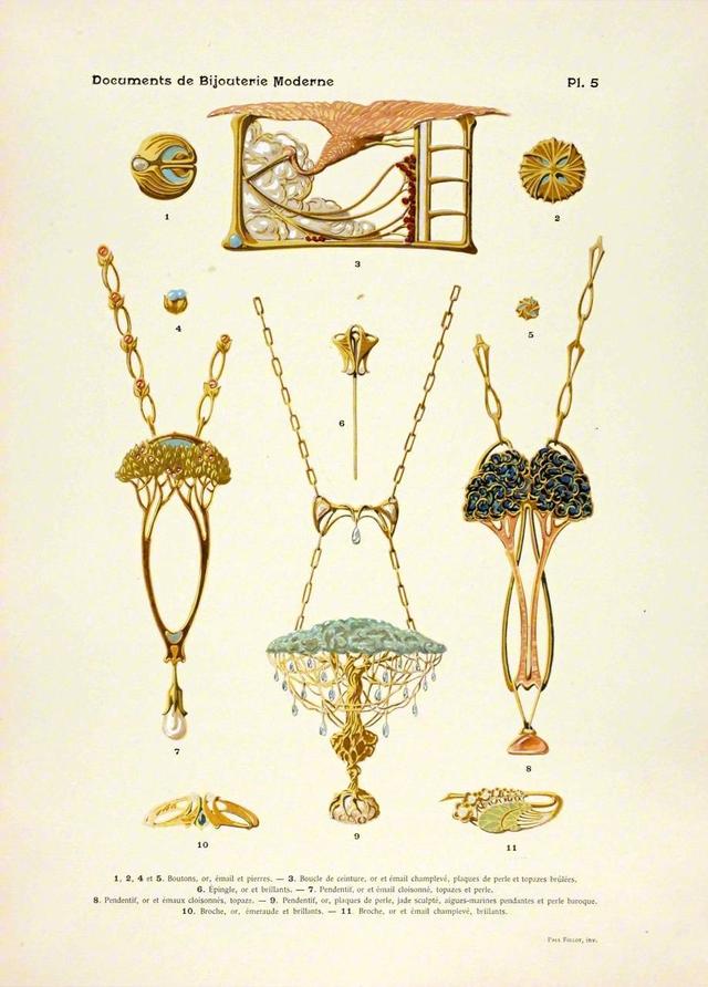 1900年代法国新艺术运动先驱 paul follot的珠宝首饰设计图鉴.