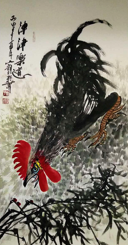 画鸡名家山湘子艺术赏析