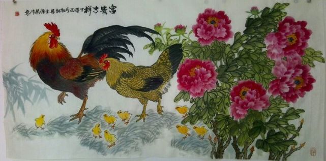 职业国画家段汉国:鸡年画鸡之富贵吉祥